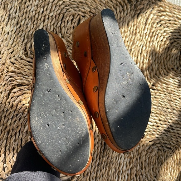 SeeByChloe Tan leather 3” wedge sling back Sz 39 - Picture 9 of 16